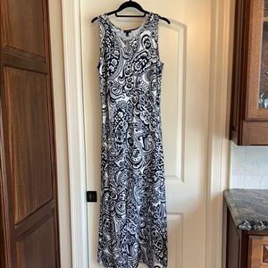 Talbots Navy/White Maxi Dress. Size Medium